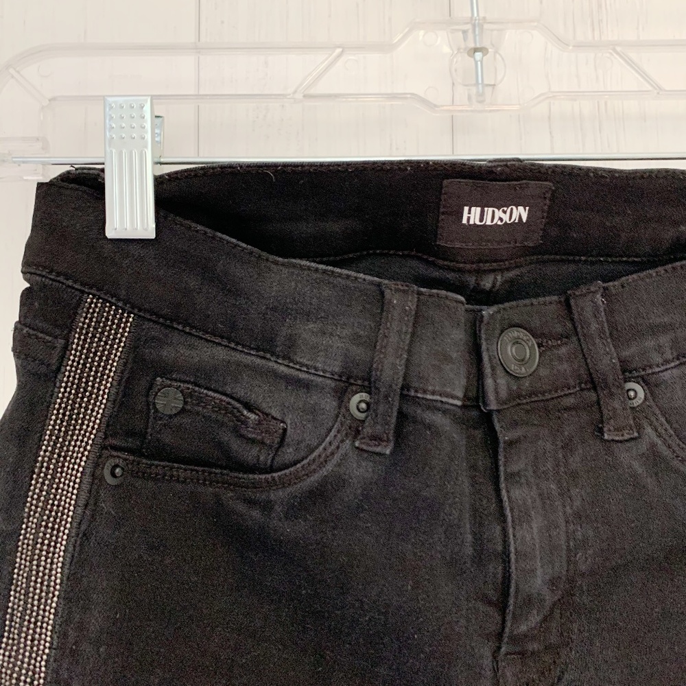 Hudson black striped jeans